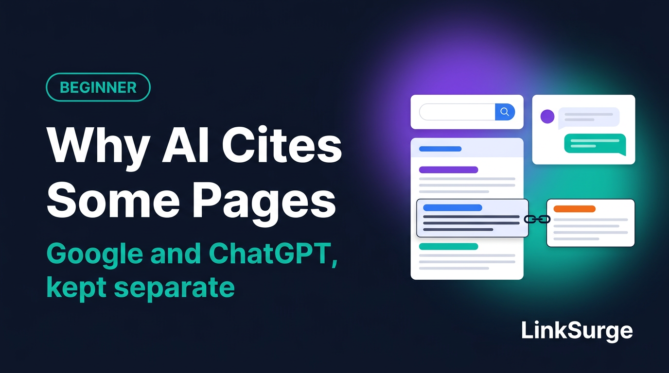 Why Some Pages Get Cited by AI and Others Don't: A Beginner's Guide That Keeps Google and ChatGPT Separate