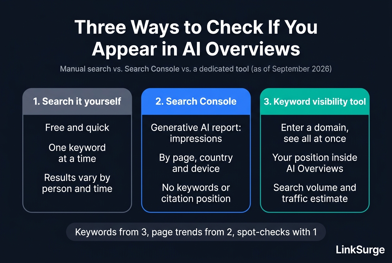 Three Ways to Check If You Appear in AI Overviews