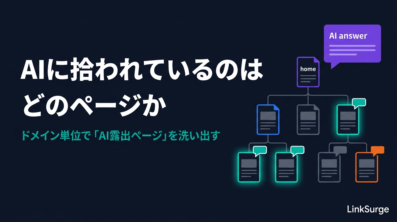 AIに拾われているのはどのページか — ドメイン単位で「AI露出ページ」を洗い出す方法【初心者向け】
