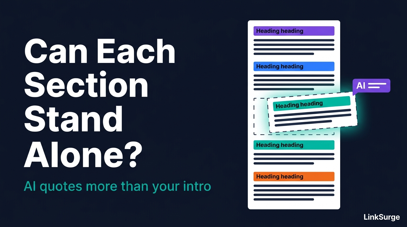 Can Each Section of Your Article Stand Alone? AI Quotes More Than Your Intro — A Beginner's Guide