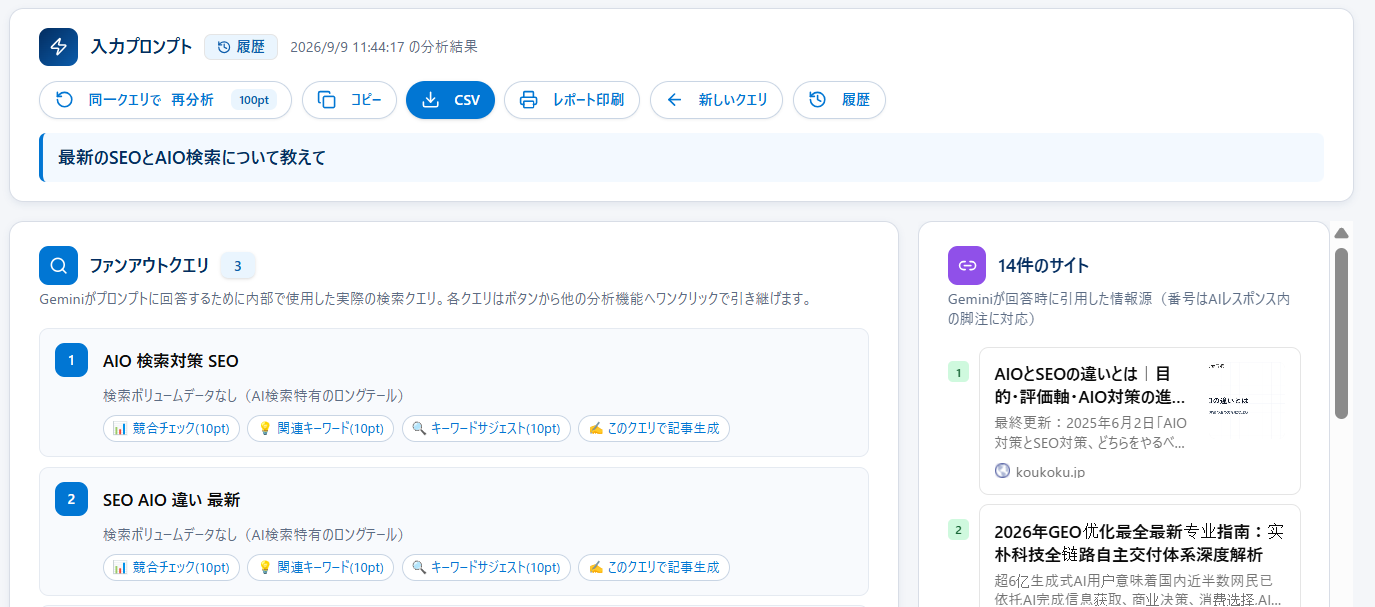 ファンアウトクエリの一覧と引用元サイト