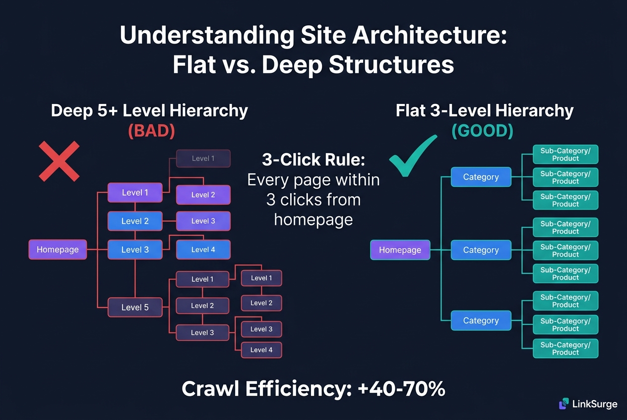 The 3-click rule and flat site architecture