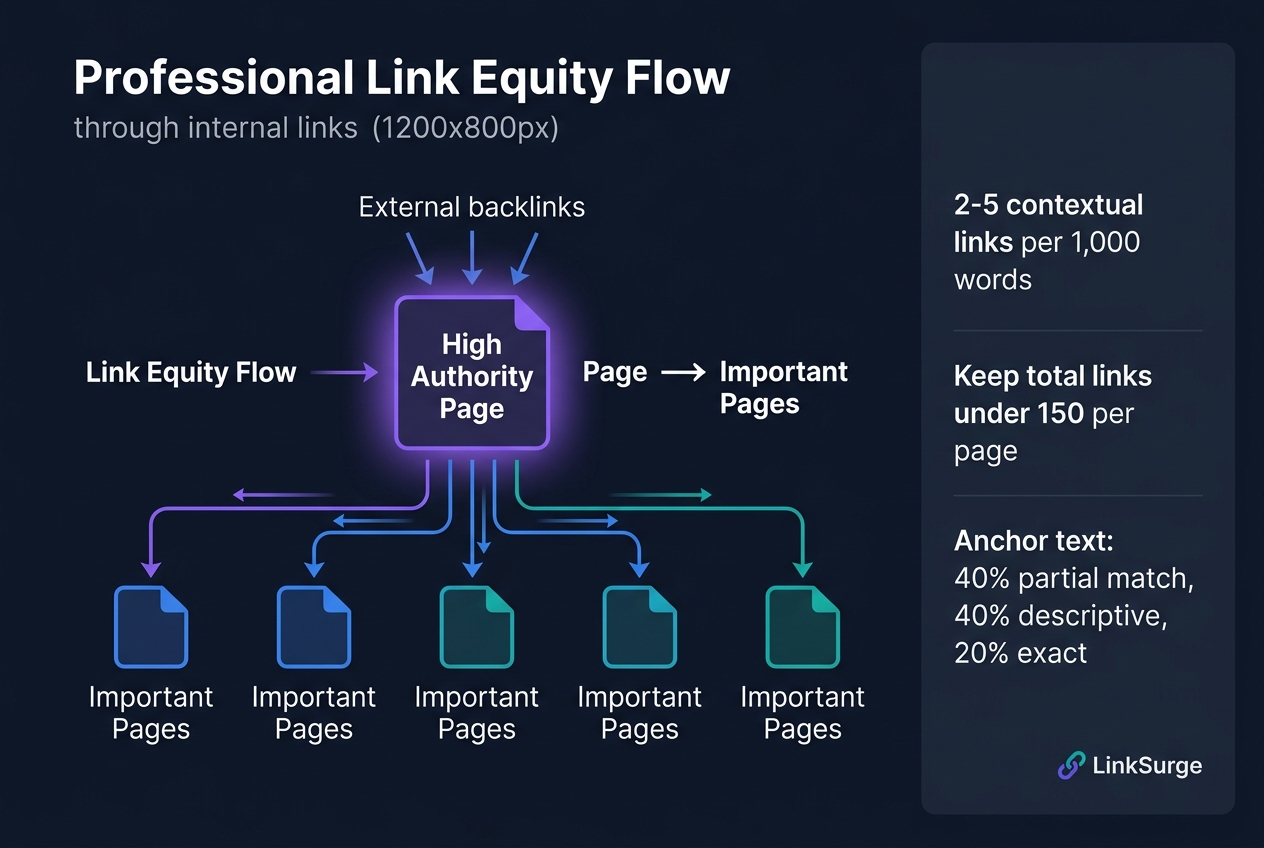 Link equity flow and internal link design