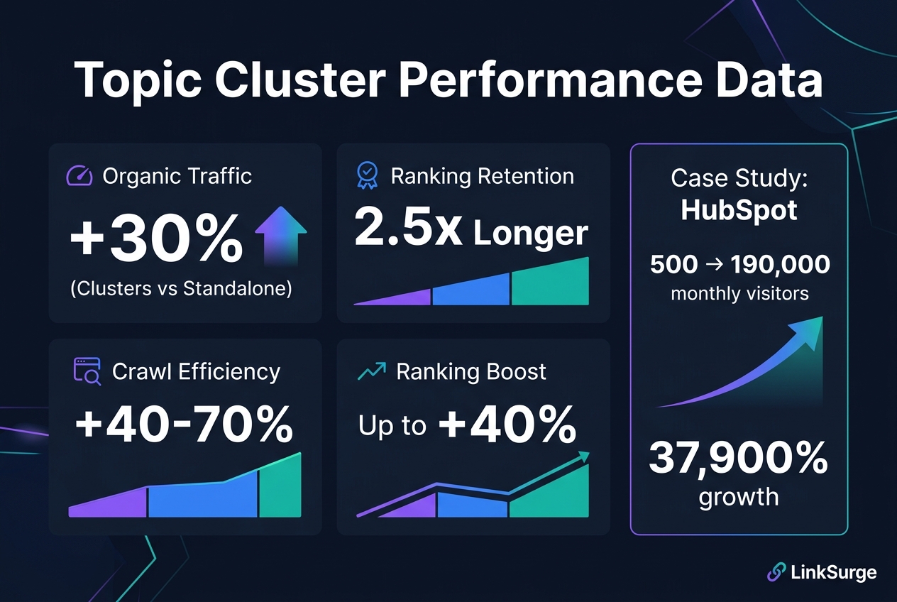 Topic cluster performance data comparison