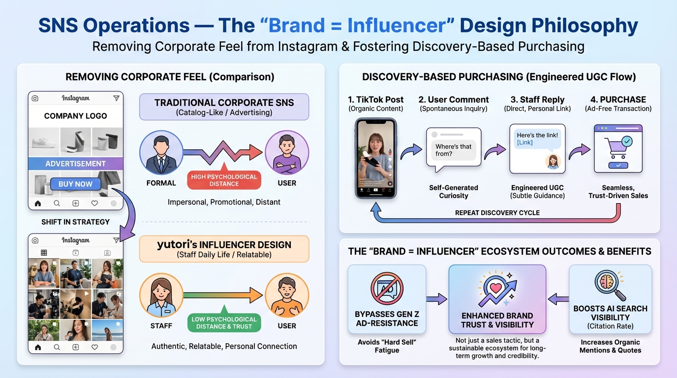 SNS Operations — The "Brand = Influencer" Design Philosophy