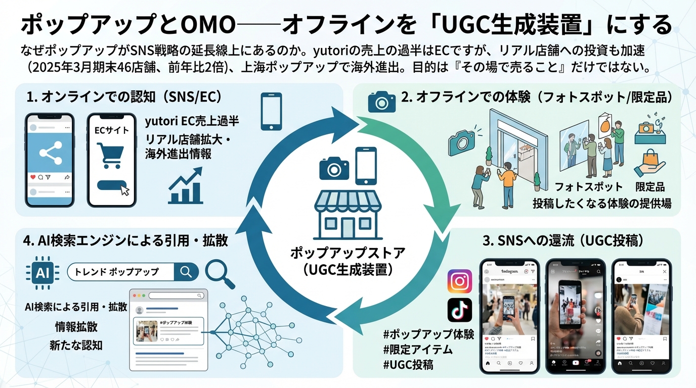 ポップアップとOMO——オフラインを「UGC生成装置」にする